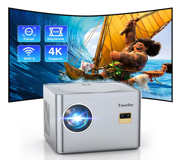 Projector 4K,【Auto Focus/Keystone】Projector with WiFi and Bluetooth